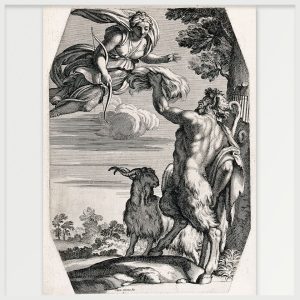 Engraving of Artemis and Pan