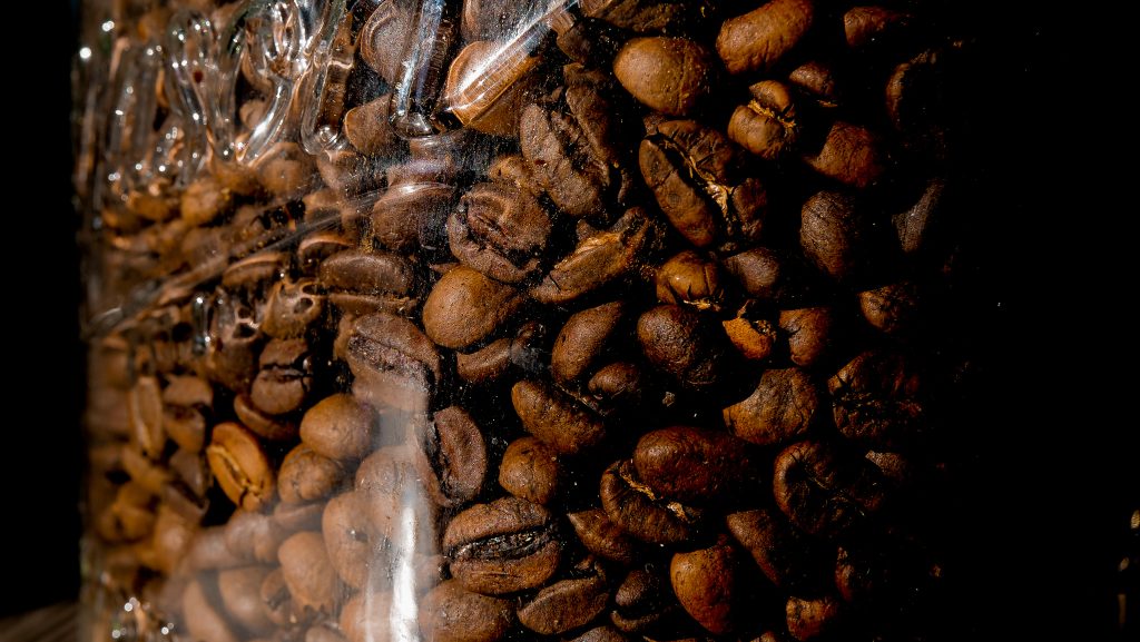 Roasted Coffee beans in Jar